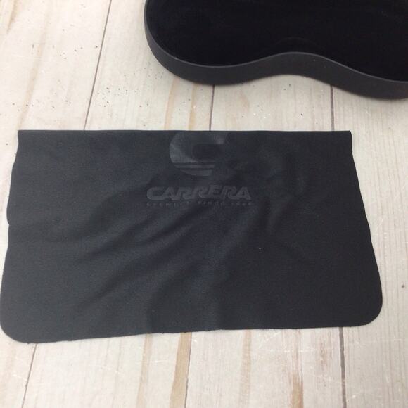 Carrera Eyewear Hard Glasses Case With Lens Wipe Black Red Logo Sunglasses Case - Picture 3 of 4